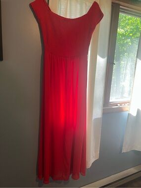 Tularosa Red Off-Shoulder Maxi Dress